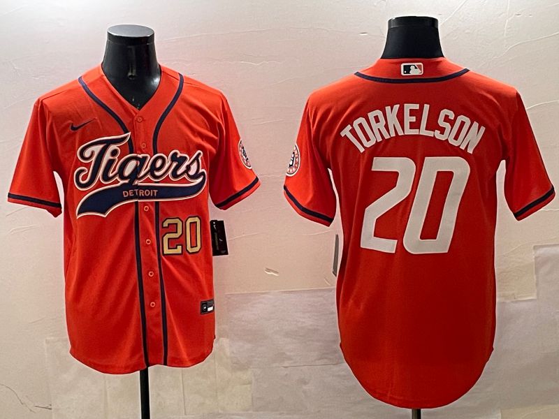 Men Detroit Tigers #20 Torkelson Orange Joint Name Game 2025 Nike MLB Jersey style 5->detroit tigers->MLB Jersey